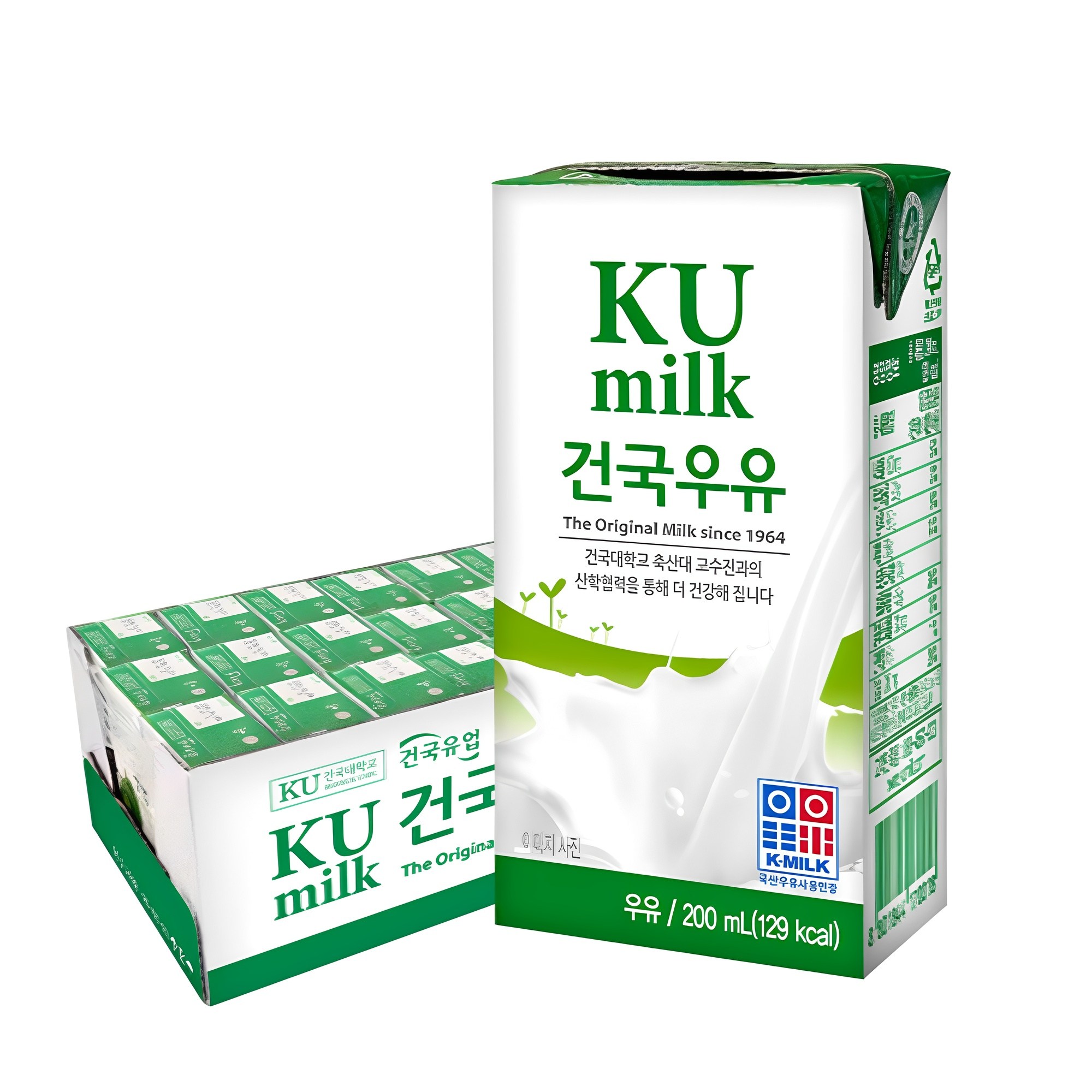 [건국우유] 멸균우유 200ml 24입, 200ml, 24개