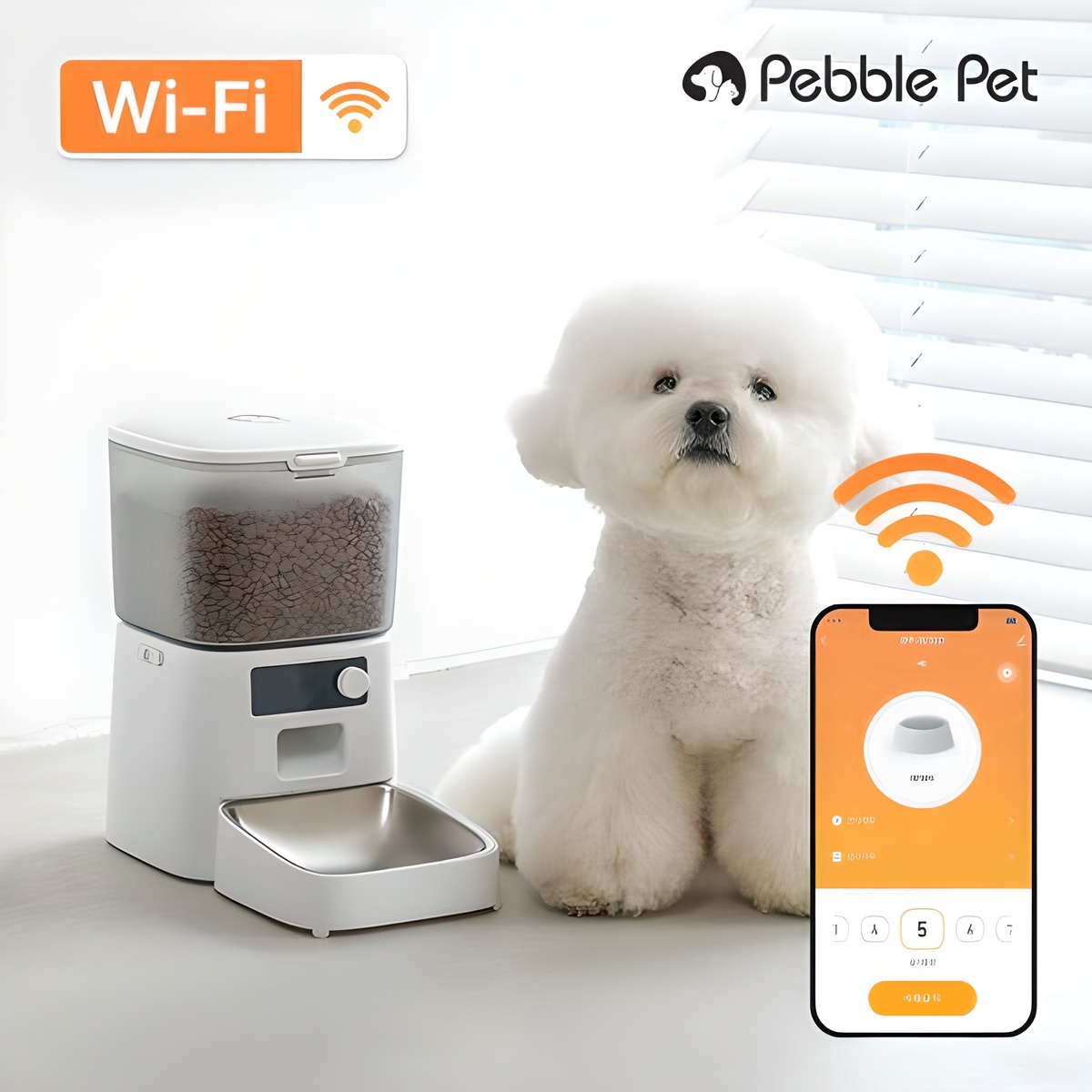 [페블펫] 와이파이 앱연동 강아지 고양이 애견 스마트 자동급식기 IPF-W100 포토리뷰 이벤트, 1개
