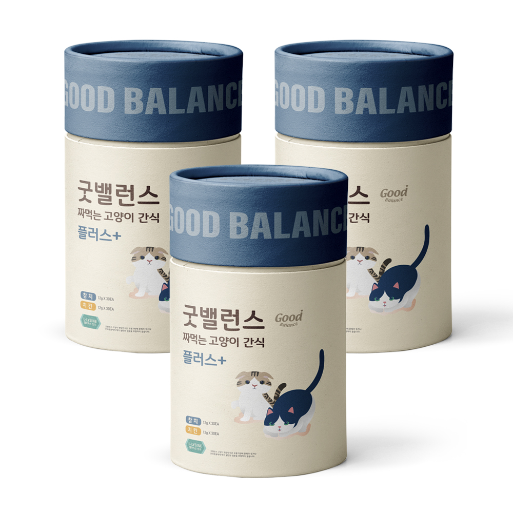 굿밸런스 고양이 짜먹는 간식 플러스 60p, 혼합맛(참치/치킨), 720g, 3개