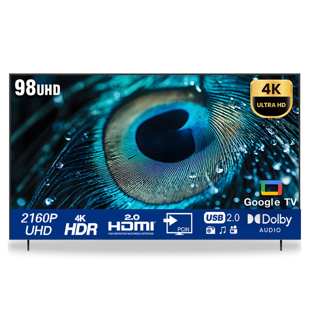아이사 4K UHD DLED 제로베젤 스마트 TV, HK9800UHD-DA-SMART, 방문설치, 스탠드형, 249cm(98인치)