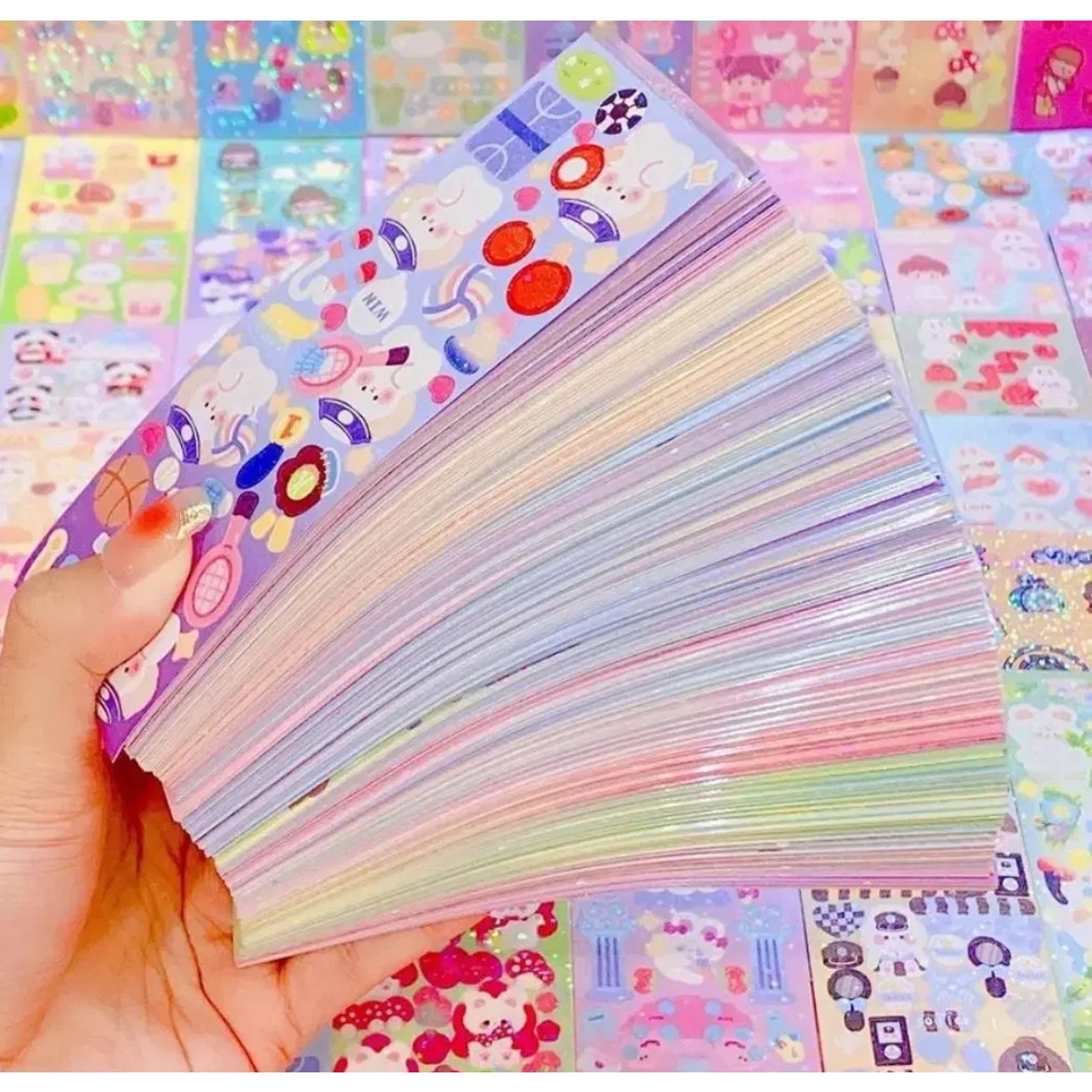 호키포키 100장, 200장 다꾸 스티커 대용량 세트 홀로그램 무중복 빈티지 감성 다이어리 꾸미기